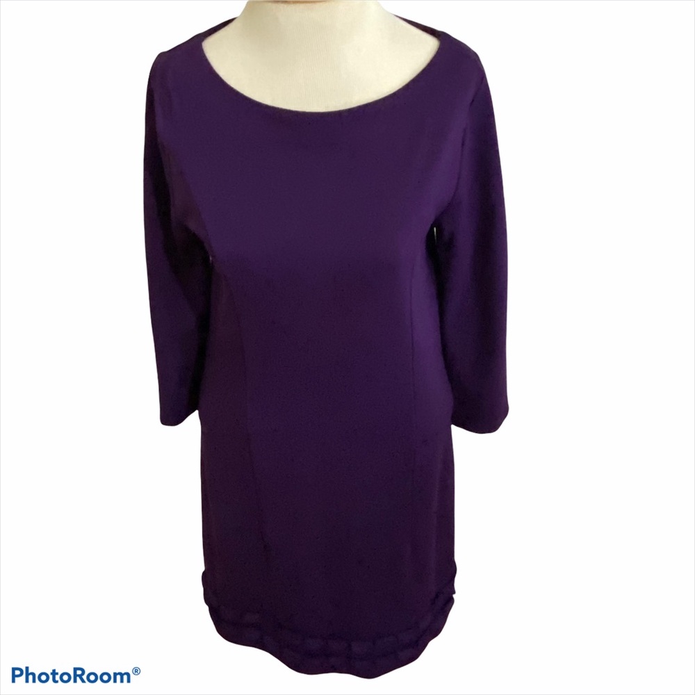Boden Purple plum knit blend dress with scoop neck  3/4 length sleeves size 6